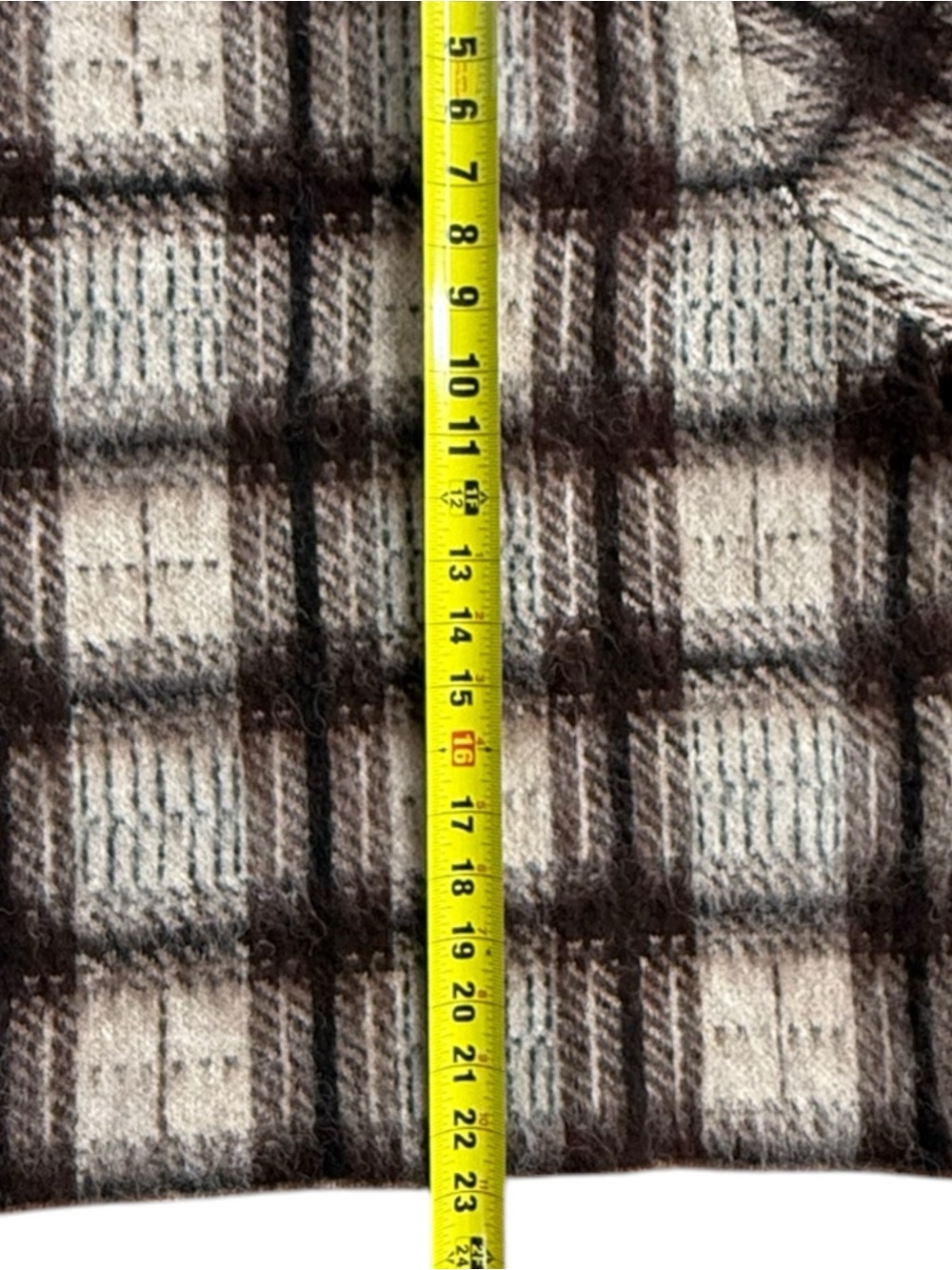 ZARA Plaid Mock Neck Sweater Fuzzy Brown Checked Cozy Boxy Pullover. XL. NEW. - Picture 5 of 9